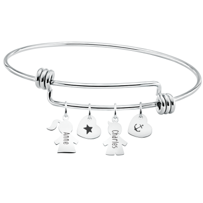 Personligt tunt son- & dotterarmband