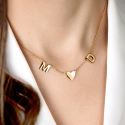 Personalised Couple's Initials with Heart Necklace