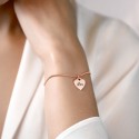 Personligt, justerbart armband med hängande hjärta